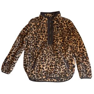 Time and Tru Leopard Half Zip Pullover